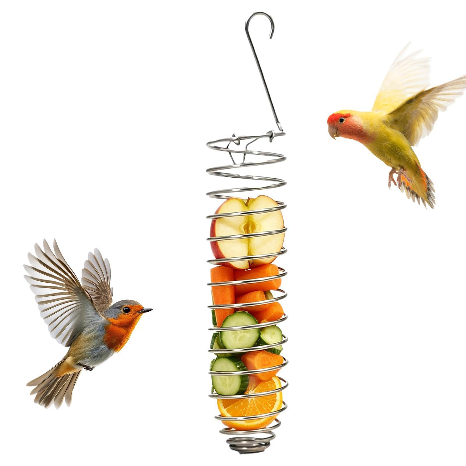 Bird Cage Parrot - Vogel-Futterspielzeug, verschleißfest, hängender Obst- und Gemüsefütterer,