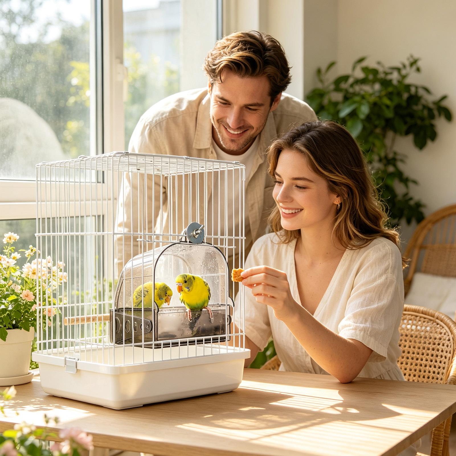 Bird Cage Parrot - Vogelbad für Käfig, abnehmbar, aufhängbar, tragbar,